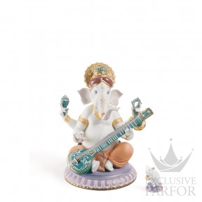 01007181 Lladro Spirituality "Hinduism" (Лимитированная серия на 3000 пред.)Статуэтка "Ганеша с виной" 23 x 19см