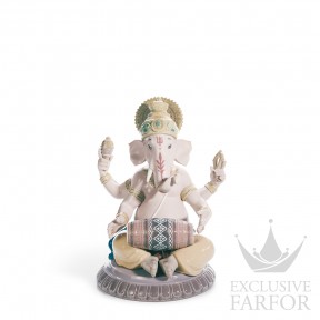 01008316 Lladro Spirituality "Hinduism"Статуэтка "Ганеша с барабаном" 23 x 18см