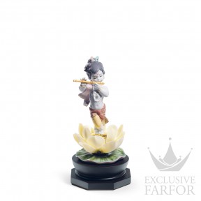 01008659 Lladro Spirituality "Hinduism"Статуэтка "Гопала Кришна на лотосе" 24 x 12см