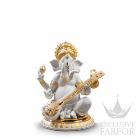 01009276 Lladro Spirituality "The Spirit of India"Статуэтка "Ганеша с виной (Re-Deco)" 23 х 19см