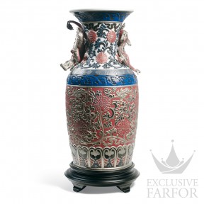 01001954 Lladro World Cultures "Orientalism" (Лимитированная серия на 250 пред.) Ваза "Восточная ваза (красный)" 54 x 26см