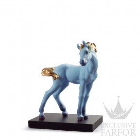 01008740 Lladro World Cultures "Lladro Chinese Zodiac Collection" (Лимитированная серия на 1888 пред.)Статуэтка "Синяя лошадь" 23 x 20см