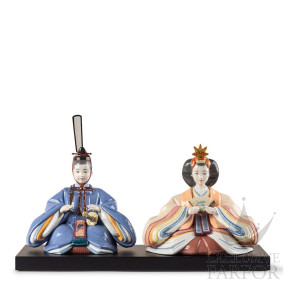 01009793 Lladro World Cultures "Japanese Traditions" (Лимитированная серия на 500 пред.) Статуэтка "Куклы Хина (Синий / бежевый)" 26 х 41см