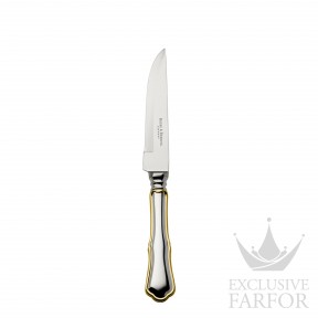 05333084 Robbe & Berking Alt-Chippendale "Серебро + узорная позолота" Нож для стейков 22,5см