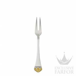 03833031 Robbe & Berking Rosenmuster "Серебро + узорная позолота" Вилка для мяса, большая 18см