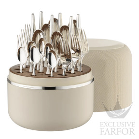 07302,24,10 Robbe & Berking The Box Creme "Metropolitan - посеребрение" Набор столовых приборов на 6 персон, 24 предметов