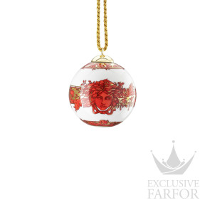 14283-409958-27940 Rosenthal Versace Medusa Garland "Red" Фарфоровый шар  7,5см