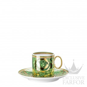 19335-409959-14715 Rosenthal Versace Medusa Garland "Green" Чашка эспрессо с блюдцем 0,1л