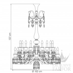 2606965 Baccarat Zenith Flou Люстра на 18 свечей (длинный) 136 x 102см