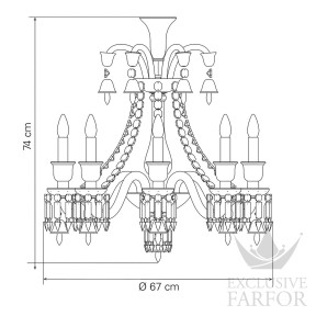 2608097 Baccarat Zenith Noir Люстра на 8 свечей 74 x 67см
