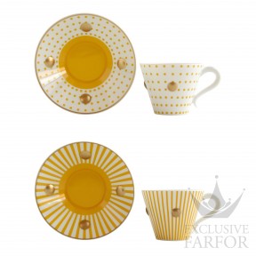 1777-22463 Bernardaud Delphos & Knossos "Jaune" Чашка кофейная с блюдцем 130мл, 2шт.