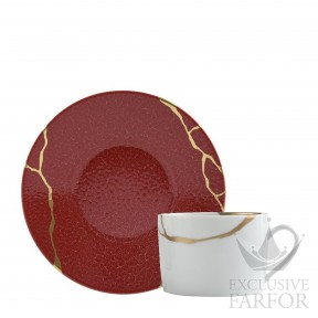 1977-91 Bernardaud Kintsugi - Sarkis "Rouge Empereur" Чашка чайная с блюдцем 150мл