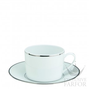 07636520 Christofle Albi Platin Чашка чайная / кофейная с блюдцем 0,2л