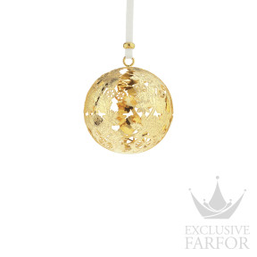 04754760 Christofle Bouquet Givre "Посеребрение + сплошная позолота" Украшение "Рождествеский шар 2025 (Золотой)" 7,3см