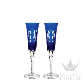 07913212 Christofle Kawali Флюте для шампанского "Синий", 2шт. 0,09л