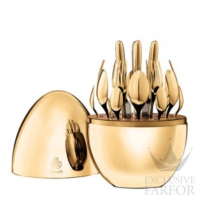 00865299 Christofle Mood Or "Посеребрение + сплошная позолота" Набор столовых приборов на 6 Персон, 24 Предметов