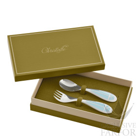 00101324 Christofle Talisman Ice Blue Вилка и ложка для детей 13см