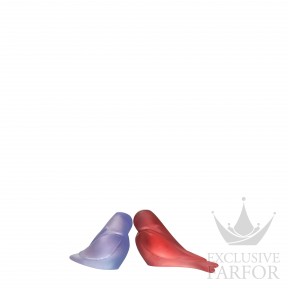 05384-21-C Daum Perruche Статуэтка "Попугайчики - красный, фиолетовый" 5см