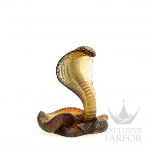 05773 Daum Serpent (Лимитированная серия на 500 пред.) Статуэтка "Кобра - янтарный, серый" 22см