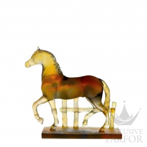 03845 Daum Jean-Francois Leroy (Нумерованная серия) Статуэтка "Лошадь - янтарный, желтый" 23,5см