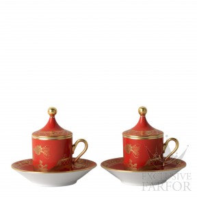 004RG00 FX9176LXG00132900  Oriente Italiano Rubrum Чашка эспрессо с блюдцем и крышкой 0,08л, 2шт. 