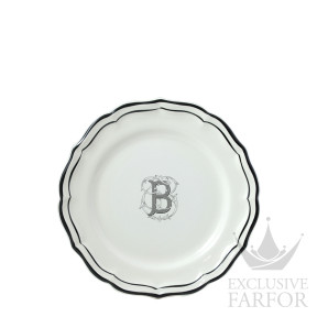 2029ADEB22 Gien Filet Manganese Monogramme Тарелка закусочная "B" 23,2см