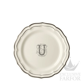 2029AEXU22 Gien Filet Manganese Monogramme Тарелка главная "U" 26см