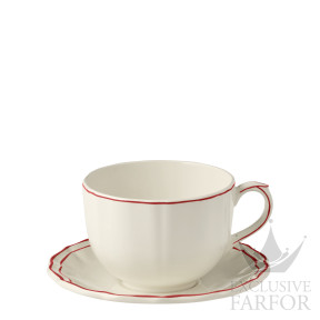 18301PTJ26 Gien Filet Rouge Чашка с блюдцем 0,5л