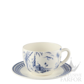 18491PTJ01 Gien Les Depareillees Bleu Чашка с блюдцем 0,45л