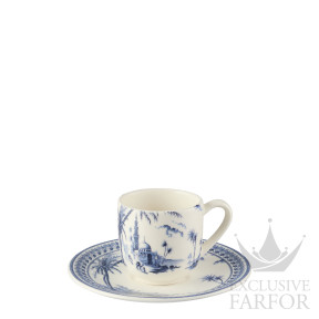 18492PTM01 Gien Les Depareillees Bleu Чашка эспрессо с блюдцем 0,08л, 2шт.