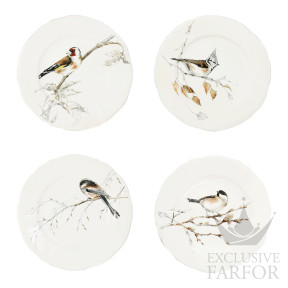 1854B4AL26 Gien Les Oiseaux De La Foret Тарелка десертная 16,3см, 4шт.