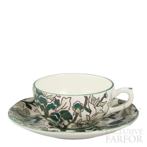 1867PTHE26 Gien Pivoines Vert Чашка чайная с блюдцем 0,13л