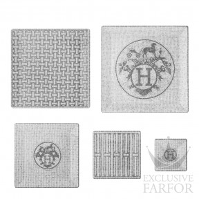 035046P Hermes Mosaïque au 24 "Platine" Набор из 5 чаш (№ 1 до № 5) 