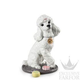 01009472 Lladro Animal Kingdom "Dog & Candy"Статуэтка "Пудель с мочи" 33 х 22см