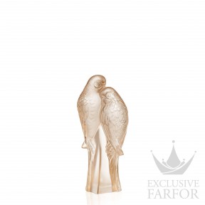 10571700 Lalique 2 Parakeets Статуэтка "2 Попугая - золотистый" 18,7см
