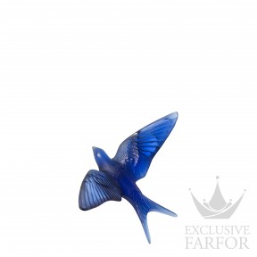 10624900 Lalique Swallow Статуэтка настенная с магнитом "Ласточка - сапфировый синий" 15см