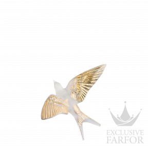 10645800 Lalique Swallow Статуэтка настенная с магнитом "Ласточка - золотое покрытие" 15см
