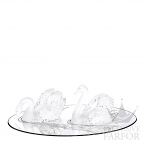 1161700 Lalique Swan Mirror Зеркалная подставка для статуэток "Лебеди" 83,5x56,5см