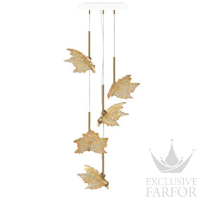 Подвесная лампа "5 лепестков - сатинированное золочение" 133х35см