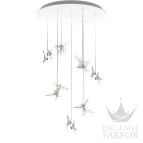 10834500 Lalique Swallows Подвесная лампа "14 ласточек - Позолоченный" 200х80см