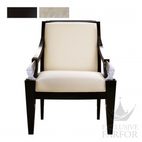 71216022 Lalique Victoire (Нумерованная серия) Кресло "Черный лак, бархат кремовый" 73x78x101см