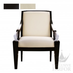 71216063 Lalique Victoire (Нумерованная серия) Кресло "Черный лак, кожа слоновая кость" 73x78x101см