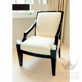71318063 Lalique Panther (Нумерованная серия) Кресло "Черный лак, кожа слоновая кость" 73x78x101см
