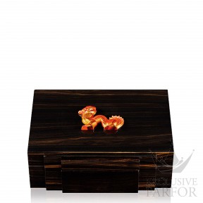 10202400 Lalique Dragon Хьюмидор для сигар "Эбеновое дерево, янтарный" 30см