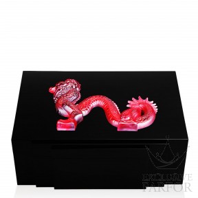 10202700 Lalique Dragon (Лимитированная серия на 88 пред.) Хьюмидор для сигар "Черный лак, красный" 43см