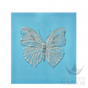 88050209 Lalique Eternal Love (Лимитированная серия на 50 пред.) Декоративная панель "Бабочка - бирюзовый, платиновый" 42см