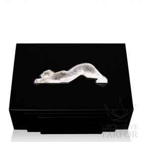 10192700 Lalique Zeila Шкатулка для украшений "Черный лак" 36см