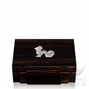 10202900 Lalique Dragon Шкатулка для украшений "Эбеновое дерево" 30см