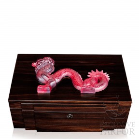 10203500 Lalique Dragon (Лимитированная серия на 88 пред.) Шкатулка для украшений "Эбеновое дерево, красный" 43см