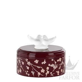 10725300 Lalique Fleurs Cerisier Шкатулка "Лакированное дерево - Красный" 9,5см